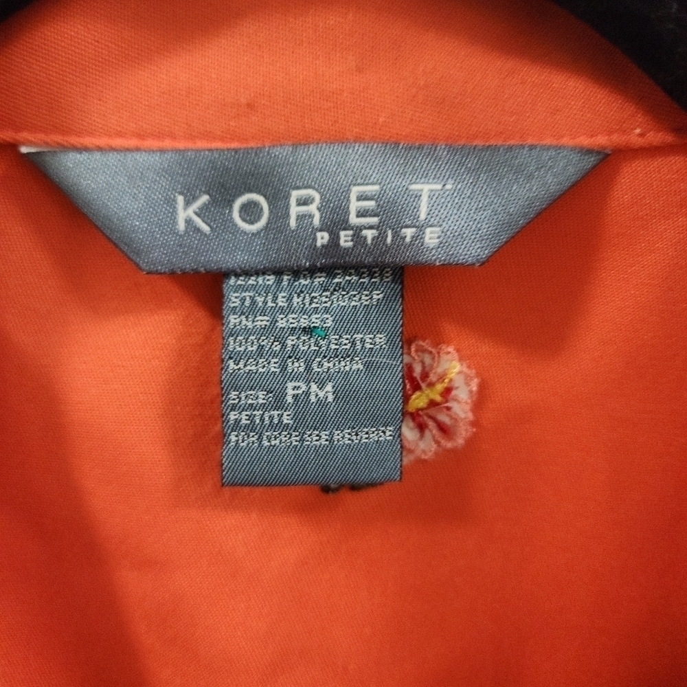Koret Jacket Women Medium Zip Floral Coral Peach. - Picture 10 of 14